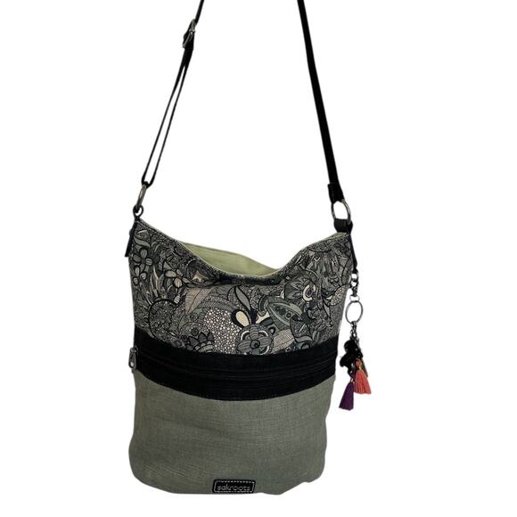 SAKRoots Artist Soft Bucket Multicolor Canvas Cross-body Shoulder Bag - Picture 1 of 11